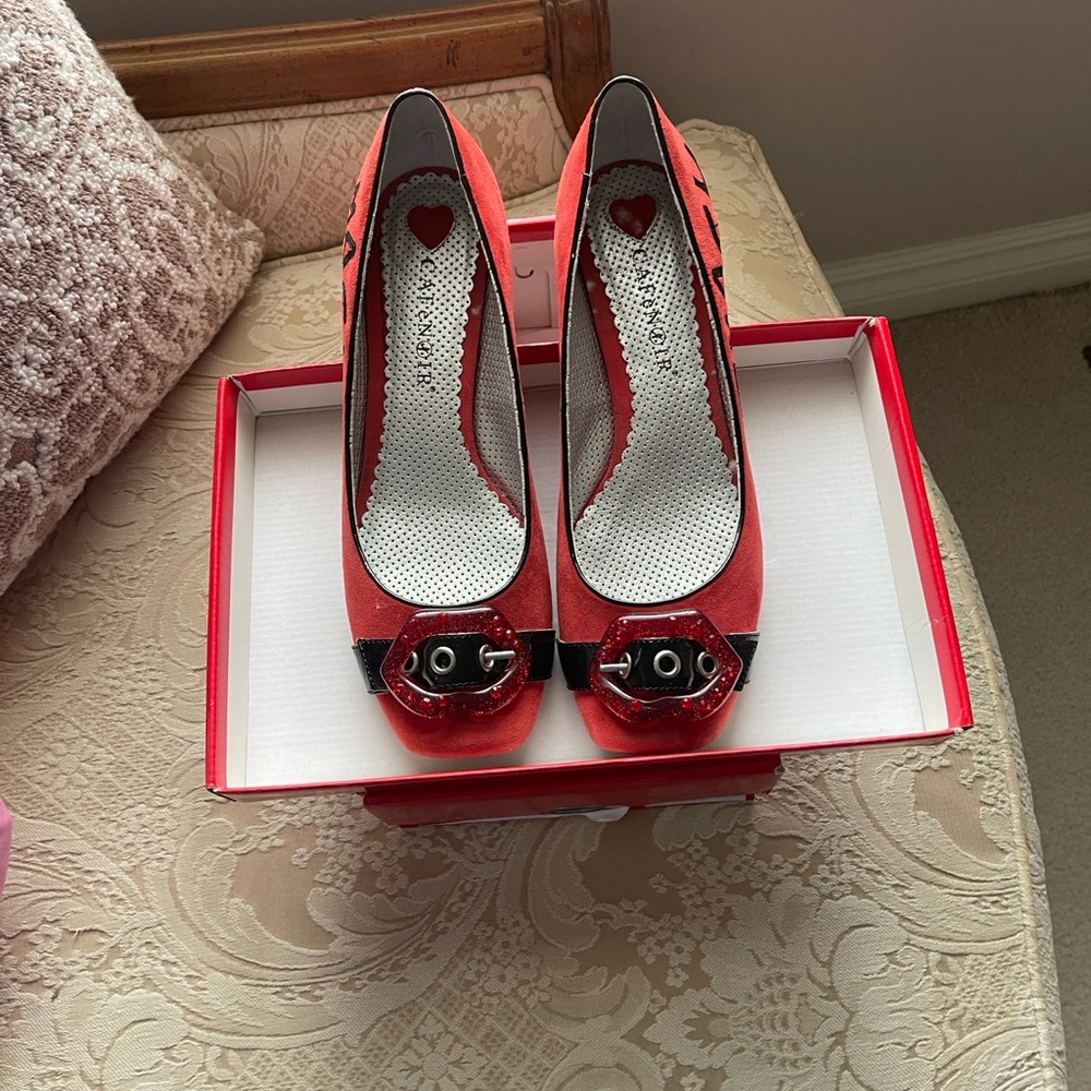 Made in Italy Red Kitten Heels